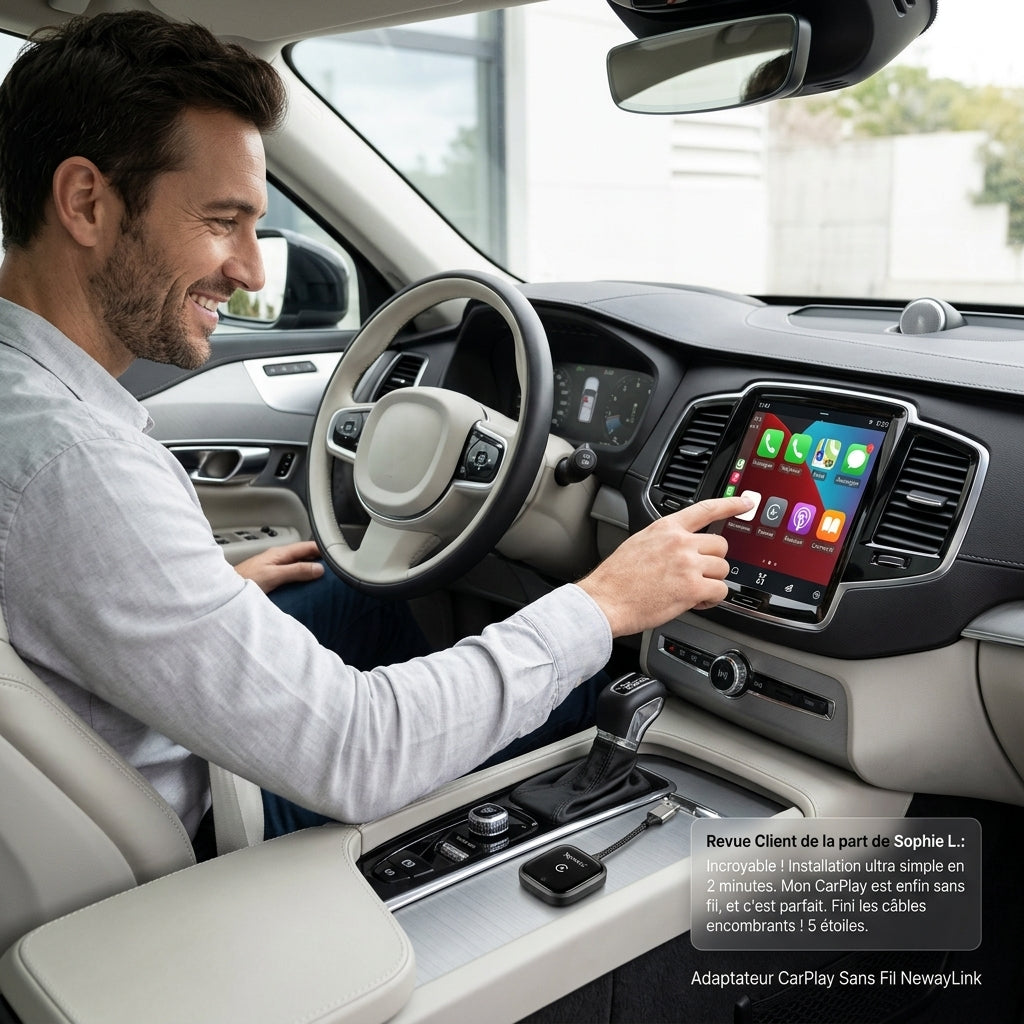 Adaptateur CarPlay Sans Fil NewayLink avec Câble USB