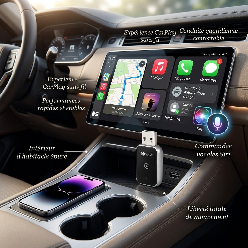 Adaptateur CarPlay Sans Fil USB NewayLink